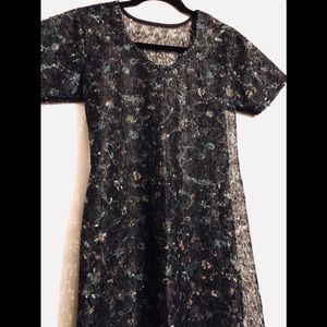 Long lace straight with round neck Kurta sz S-L